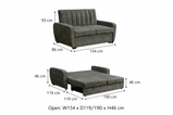 Gem Modern Grey 2-Seater Pull-Out Sofa Bed – Compact, Comfortable & Stylish