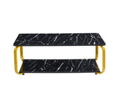 Nyra Black, Grey Coffee Table with Optional Gold Or Black Frame