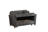 Donence Sofabed in Grey in Suede Clic clac 3 Seater Sofabed with Storage & Free 2 Cushions
