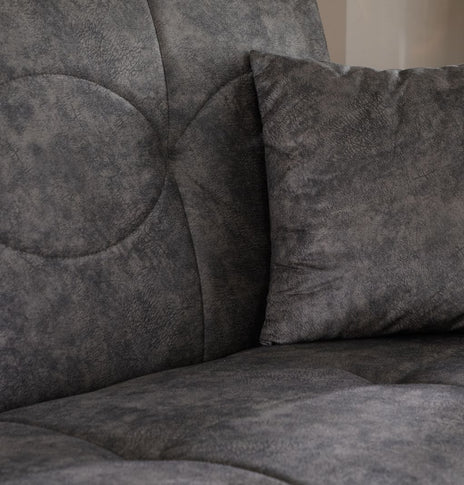 Donence Sofabed in Grey in Suede Clic clac 3 Seater Sofabed with Storage & Free 2 Cushions