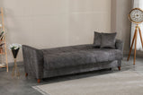 Donence Sofabed in Grey in Suede Clic clac 3 Seater Sofabed with Storage & Free 2 Cushions