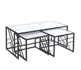 Oval MDF Coffee Table With Side Table Black, Grey or White Coffee Table, Nest Table with Optional  Side Tables