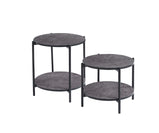 Vina  Black, Grey Coffee Table & Side Table with Optional Gold Or Black Frame