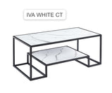 Iva Coffee Table With Bottom Shelf In White , Black And Grey