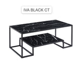 Iva Coffee Table With Bottom Shelf In White , Black And Grey